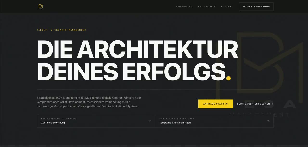 Statische Vorschau der Website von Besa Management